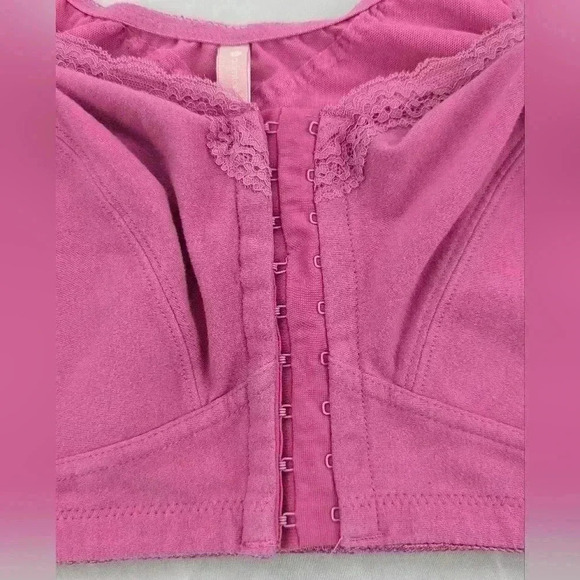 Comfort choice Size 50G Pink Wireless Front Snap Closure Bra - Picture 2 of 9